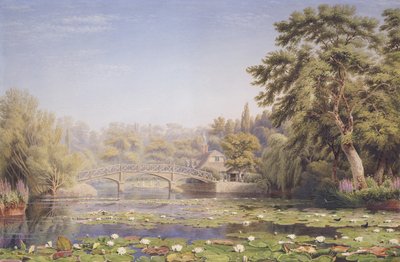 Nuneham Courtenay rustieke brug en huisje, nabij Abingdon door Joseph Mallord William Turner